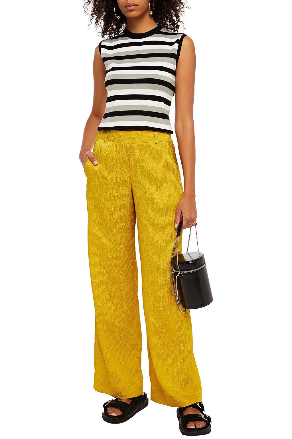 BAUM UND PFERDGARTEN Norina hammered-satin wide-leg pants
