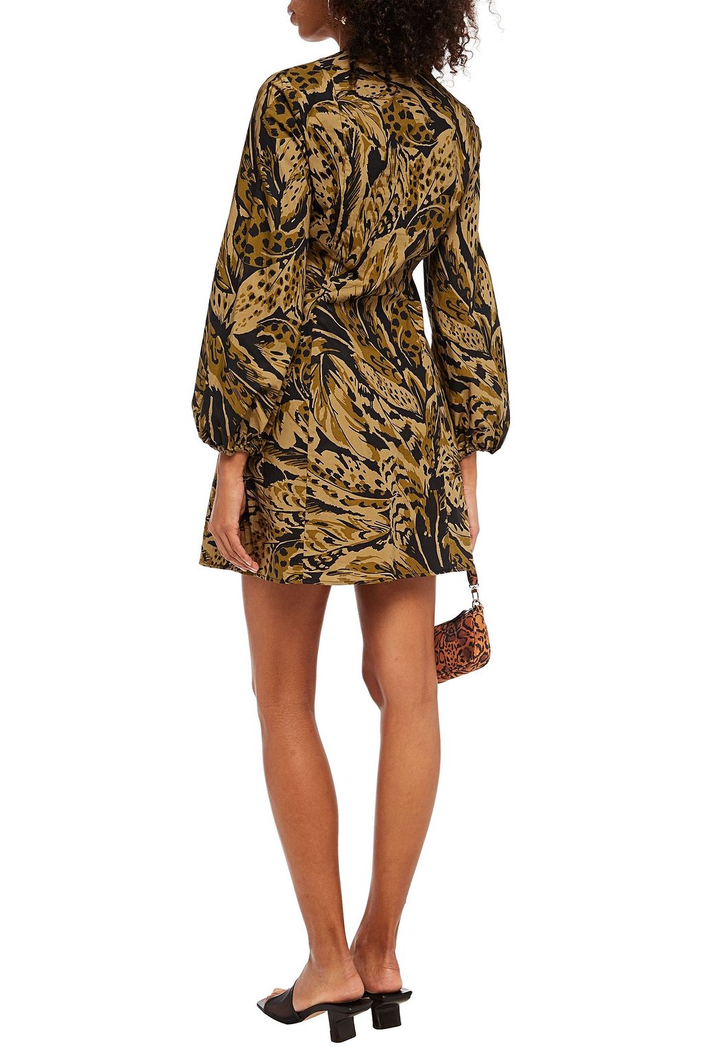 BAUM UND PFERDGARTEN Alivia leopard-print organic cotton-poplin mini dress