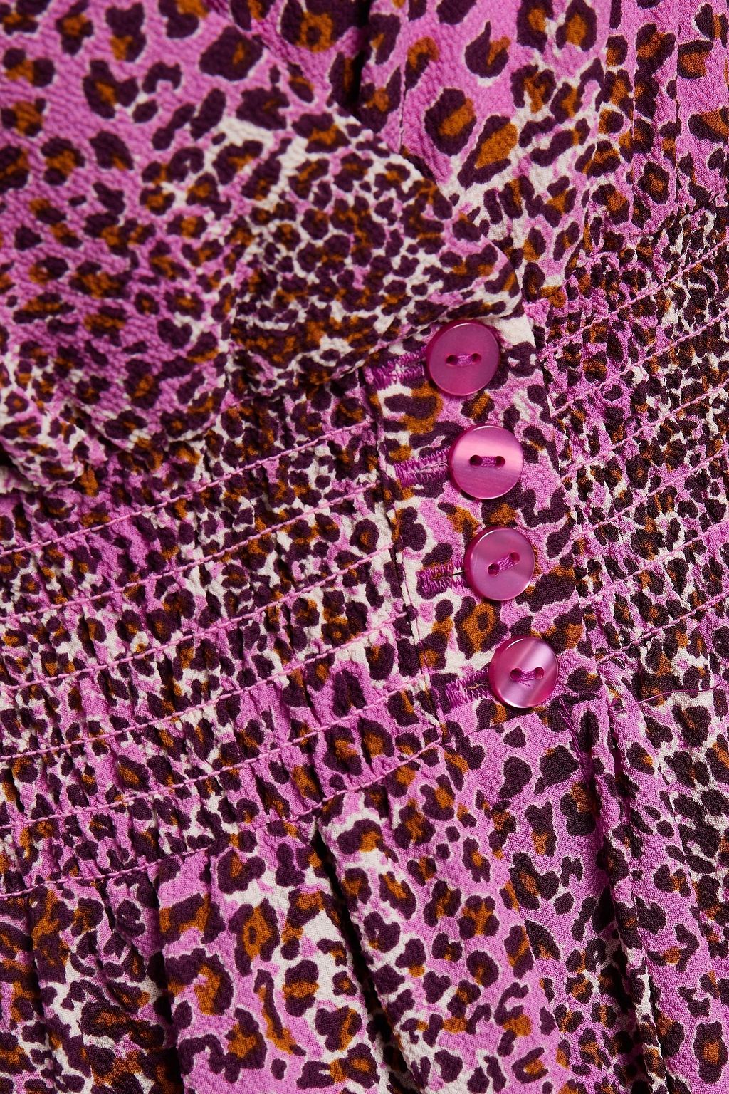 BAUM UND PFERDGARTEN Azia wrap-effect leopard-print crepe midi dress