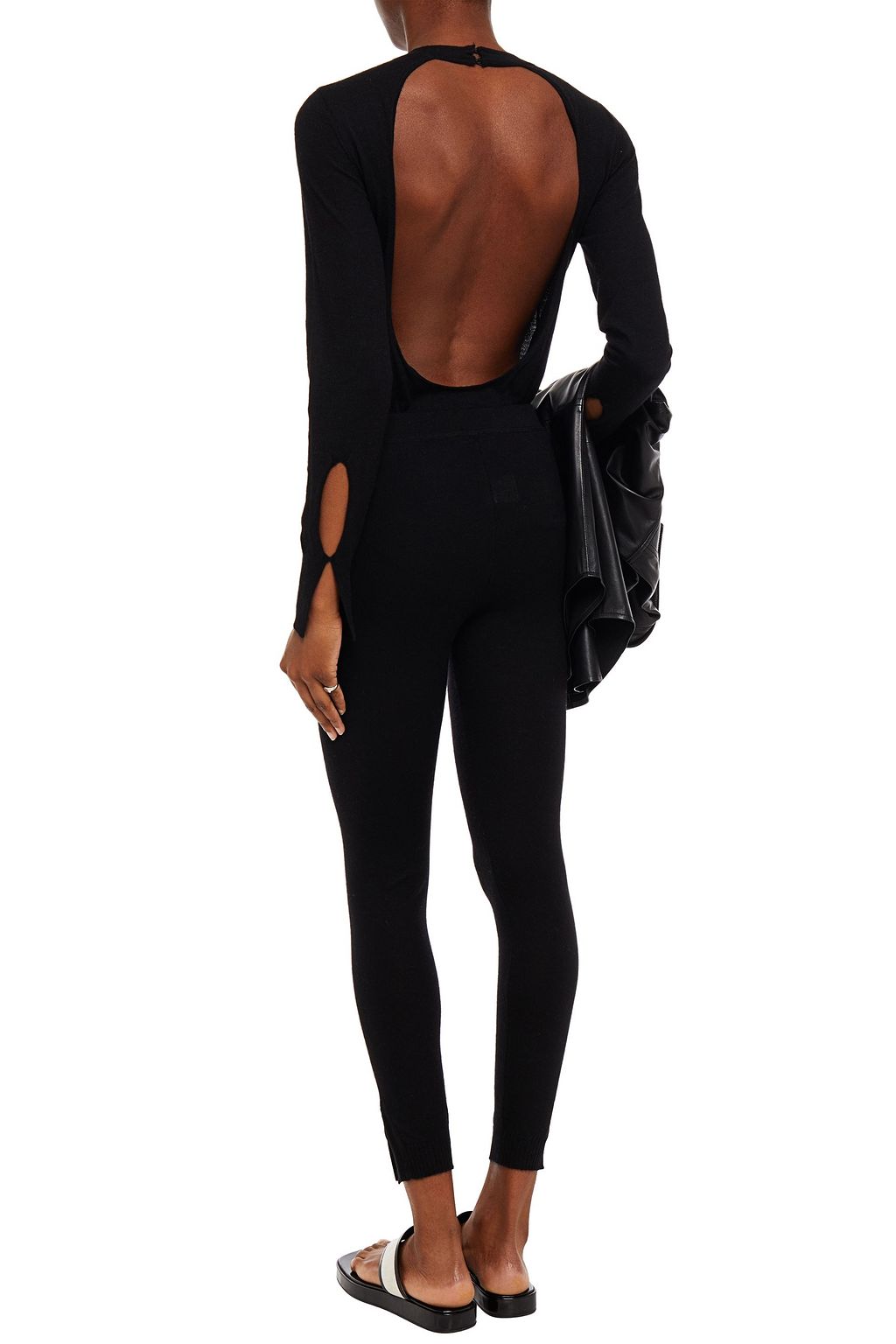 LE KASHA Open-back ribbed cashmere bodysuit