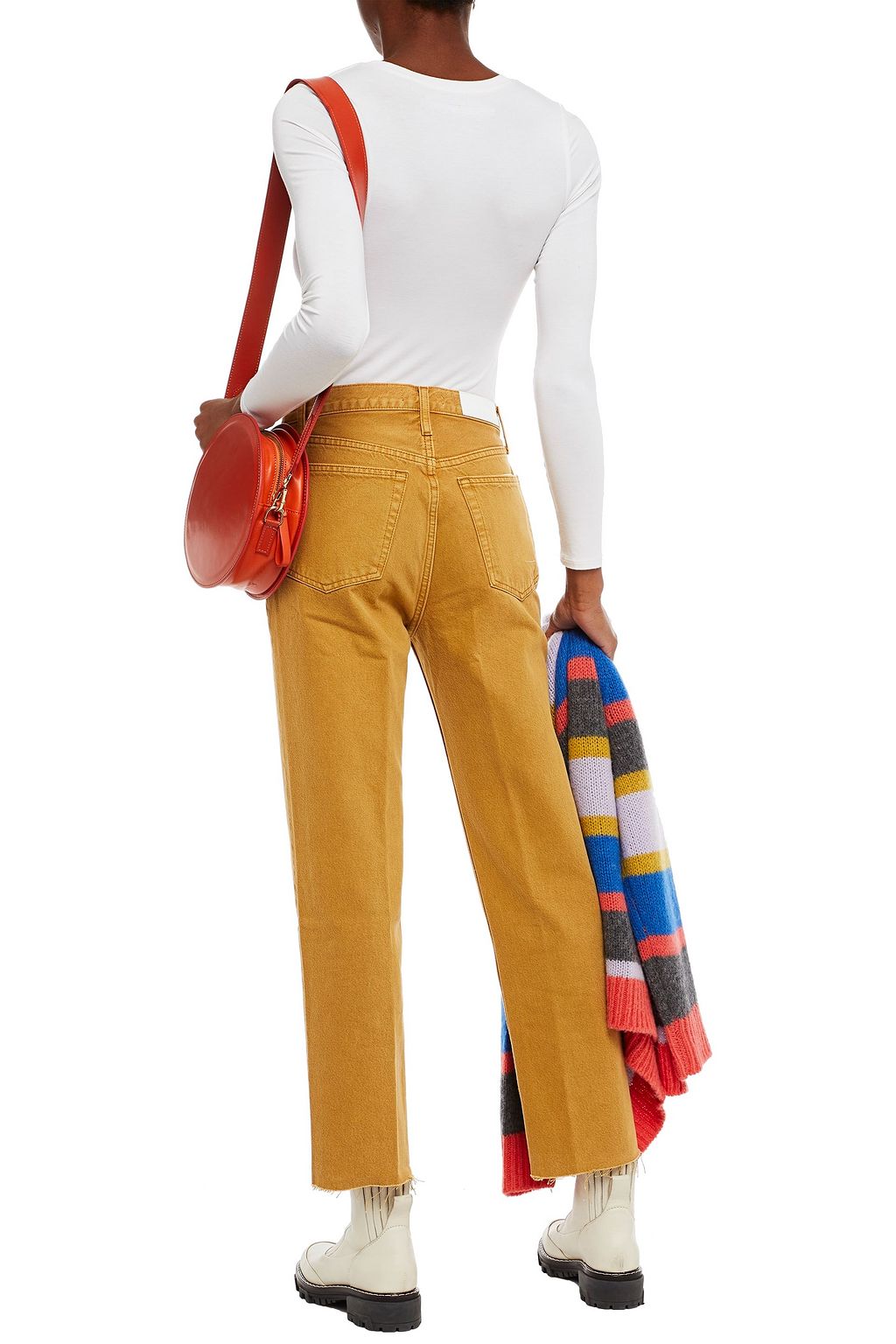 RE/DONE 70s distressed high-rise straight-leg jeans