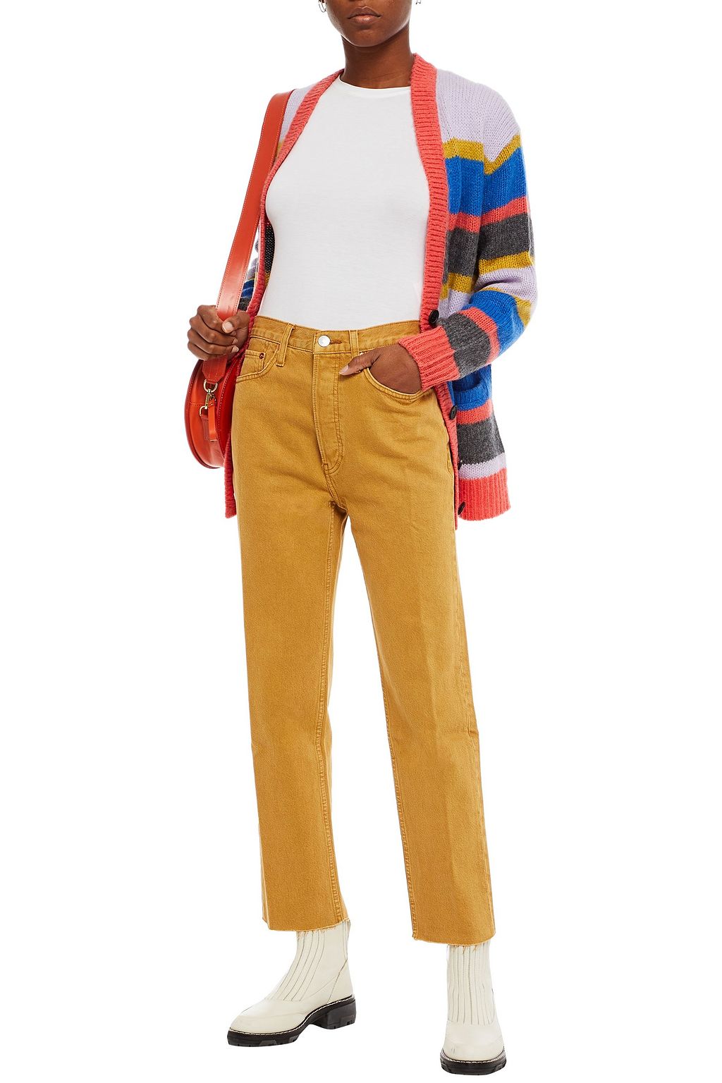 RE/DONE 70s distressed high-rise straight-leg jeans
