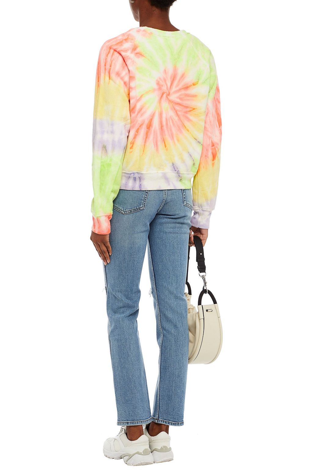 RE/DONE BY HANES Tie-dyed cotton-fleece sweatshirt