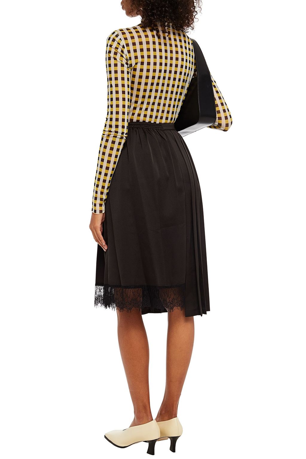 BAUM UND PFERDGARTEN Salma asymmetric pleated satin skirt