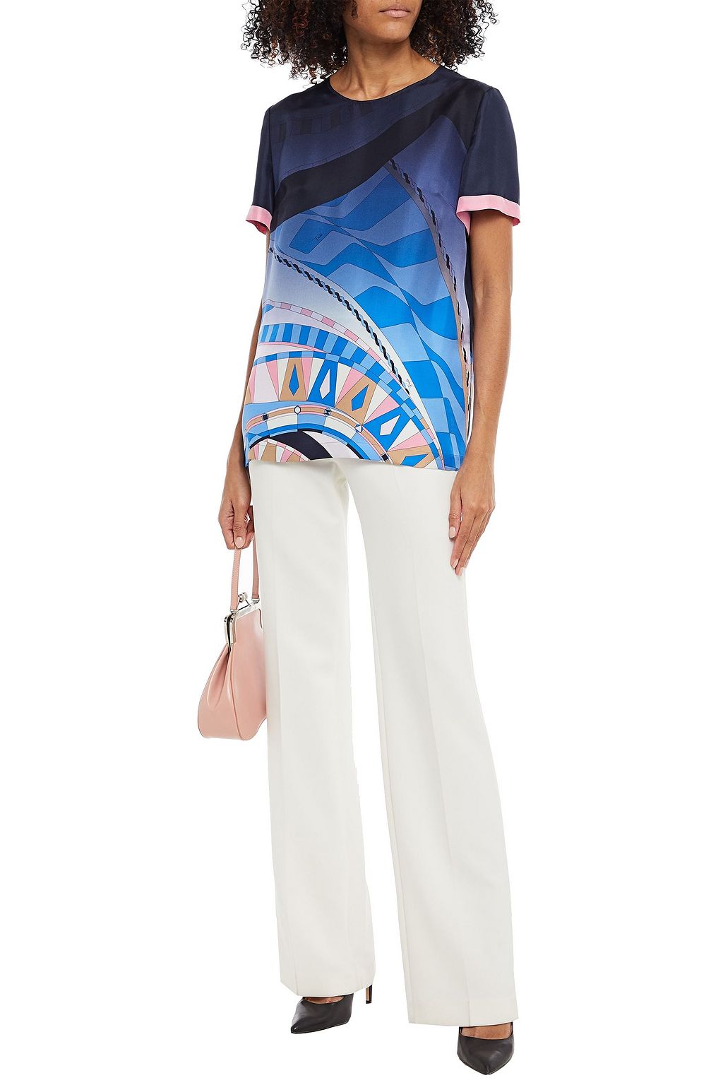 PUCCI Printed silk-twill top