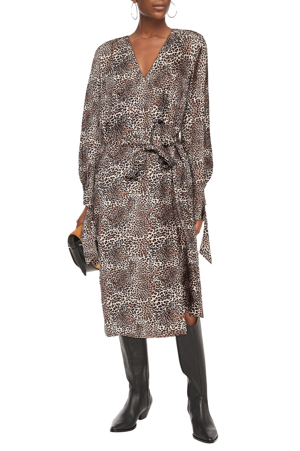 BAUM UND PFERDGARTEN Ajana floral-print silk twill midi wrap dress