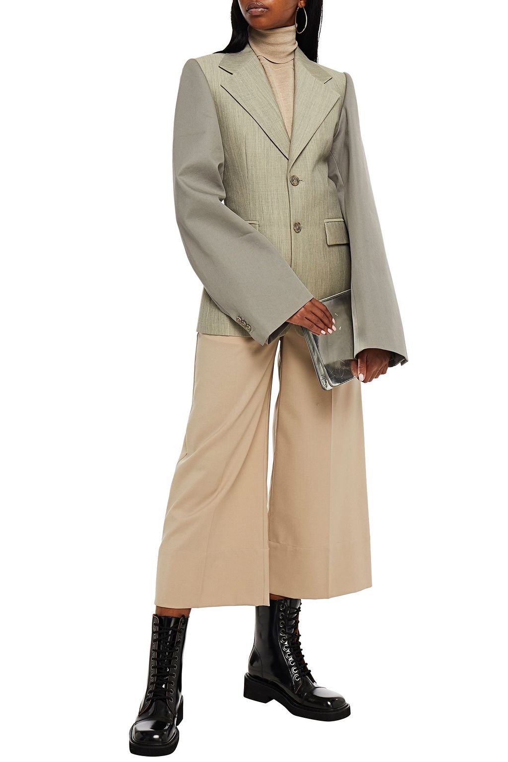 MAISON MARGIELA Cotton gabardine-paneled mohair and wool-blend blazer