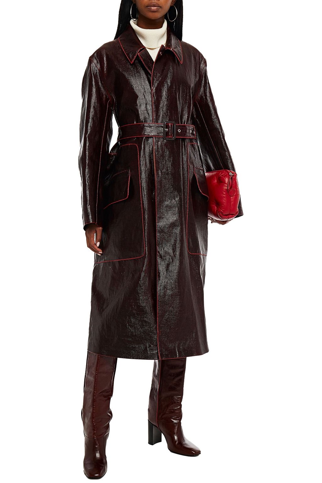 MAISON MARGIELA Belted coated linen-canvas coat