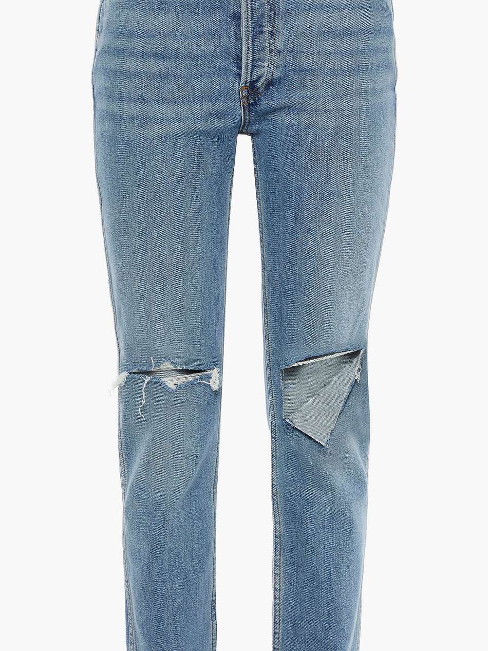 80s distressed high-rise straight-leg jeans