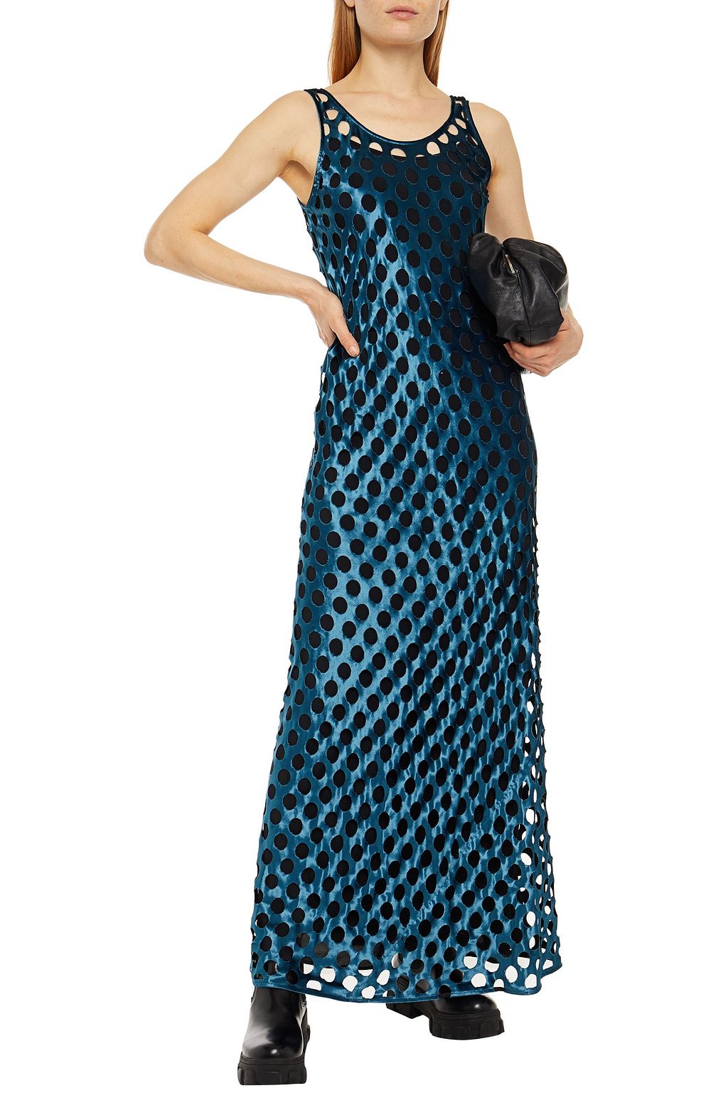 MAISON MARGIELA Perforated velvet maxi dress