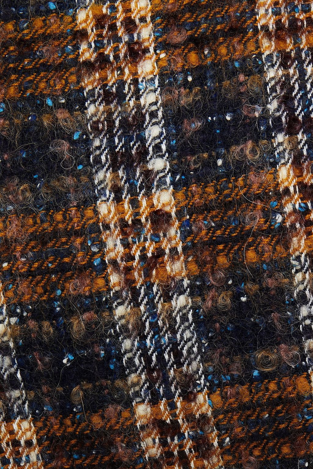 VICTORIA BECKHAM Double-breasted checked bouclé-tweed trench coat