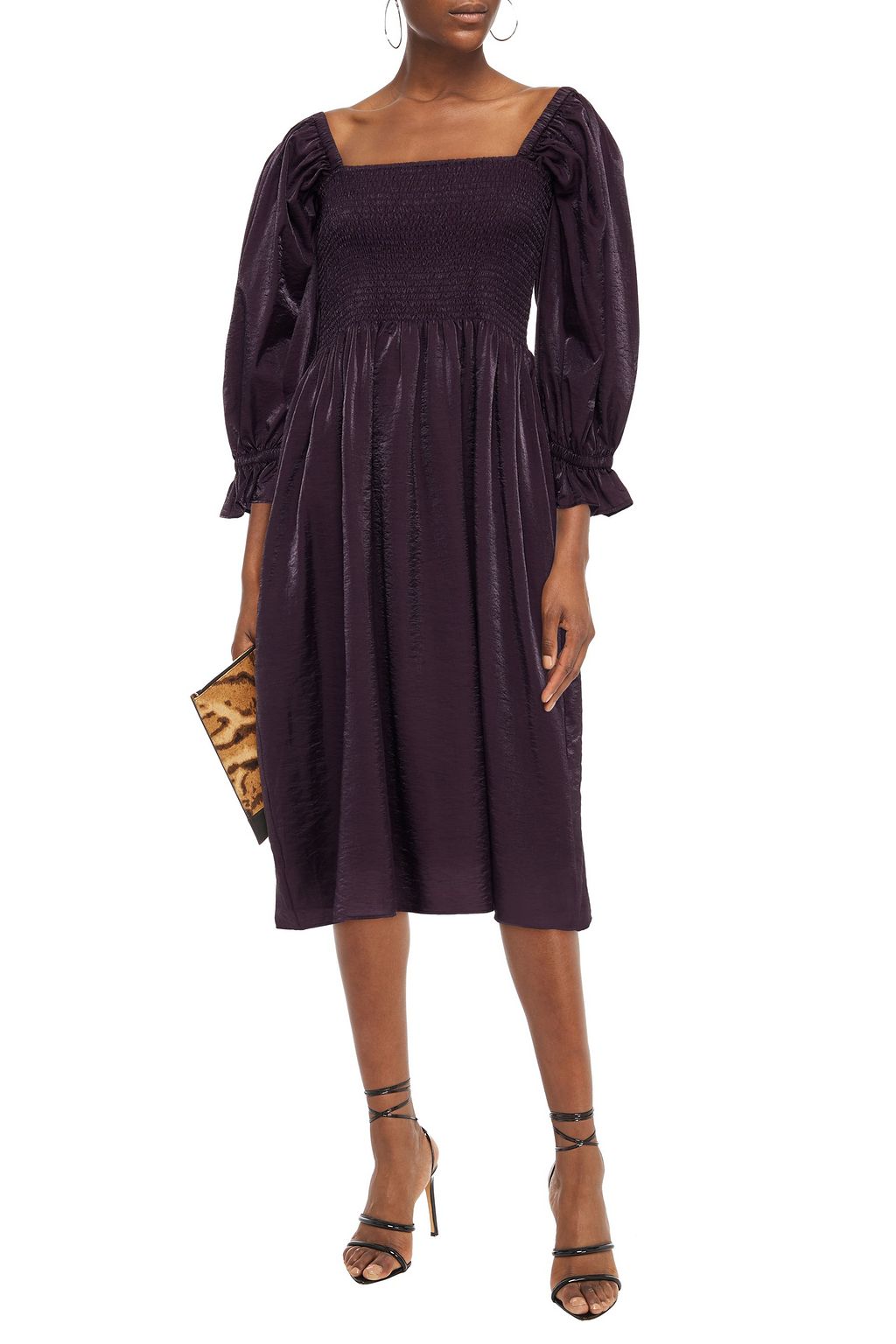 BAUM UND PFERDGARTEN Adanna shirred taffeta midi dress