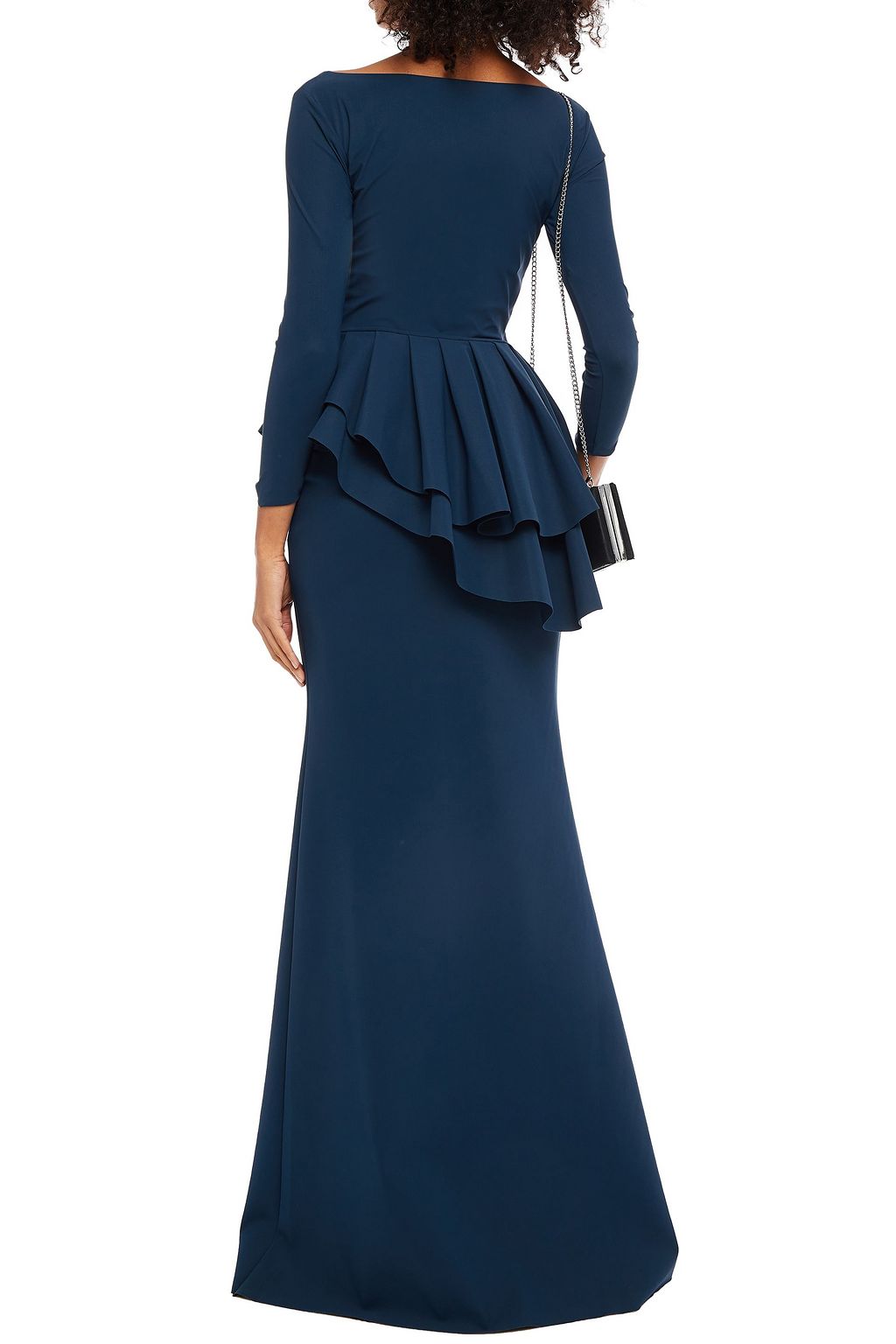 CHIARA BONI LA PETITE ROBE Zosia ruffled scuba and stretch-jersey peplum gown