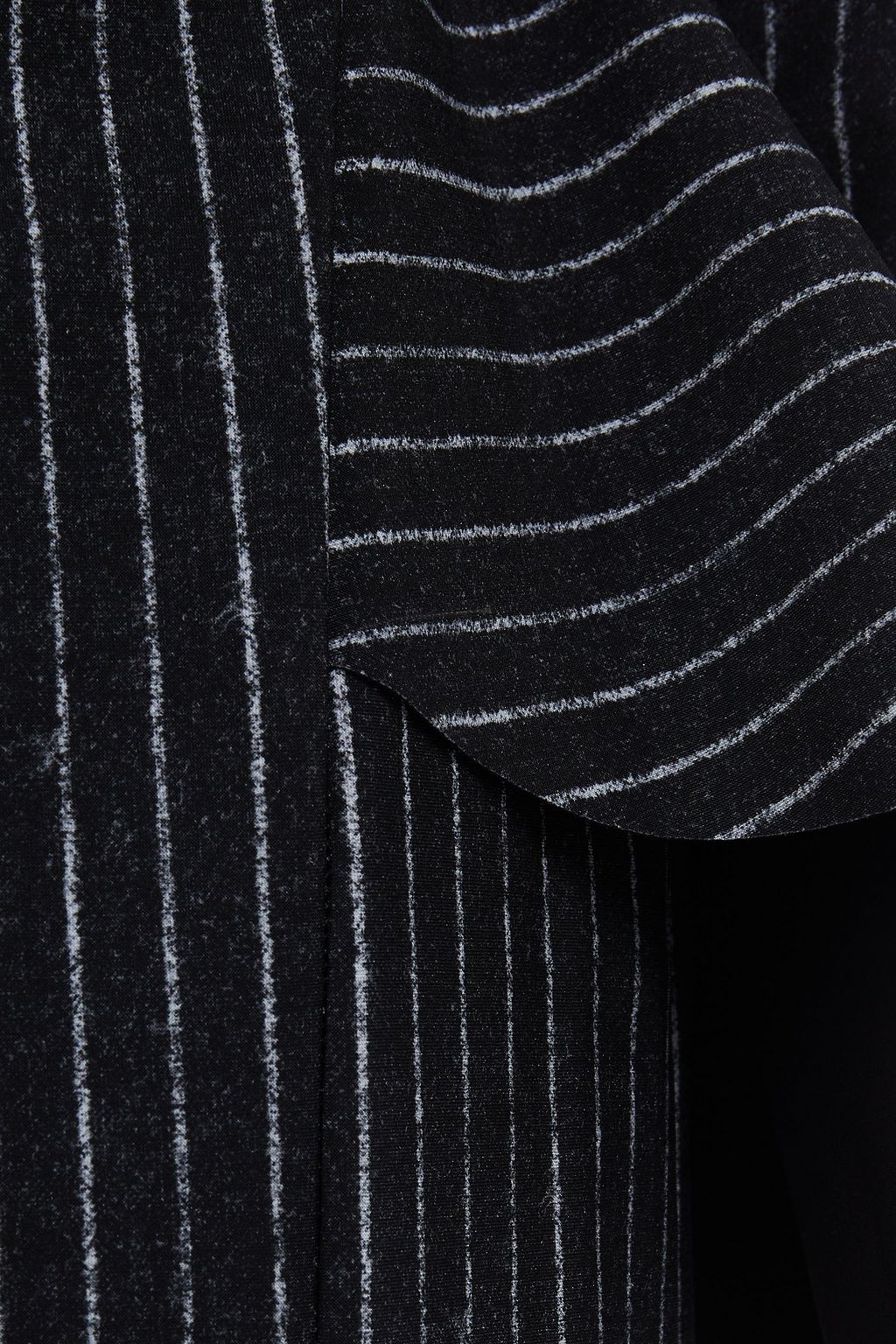 CHIARA BONI LA PETITE ROBE Stretch jersey-paneled ruffled pinstriped scuba dress