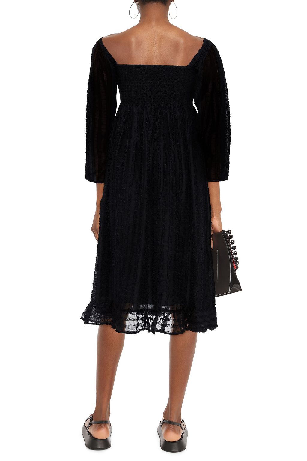 BAUM UND PFERDGARTEN Anarosa shirred fil coupé midi dress