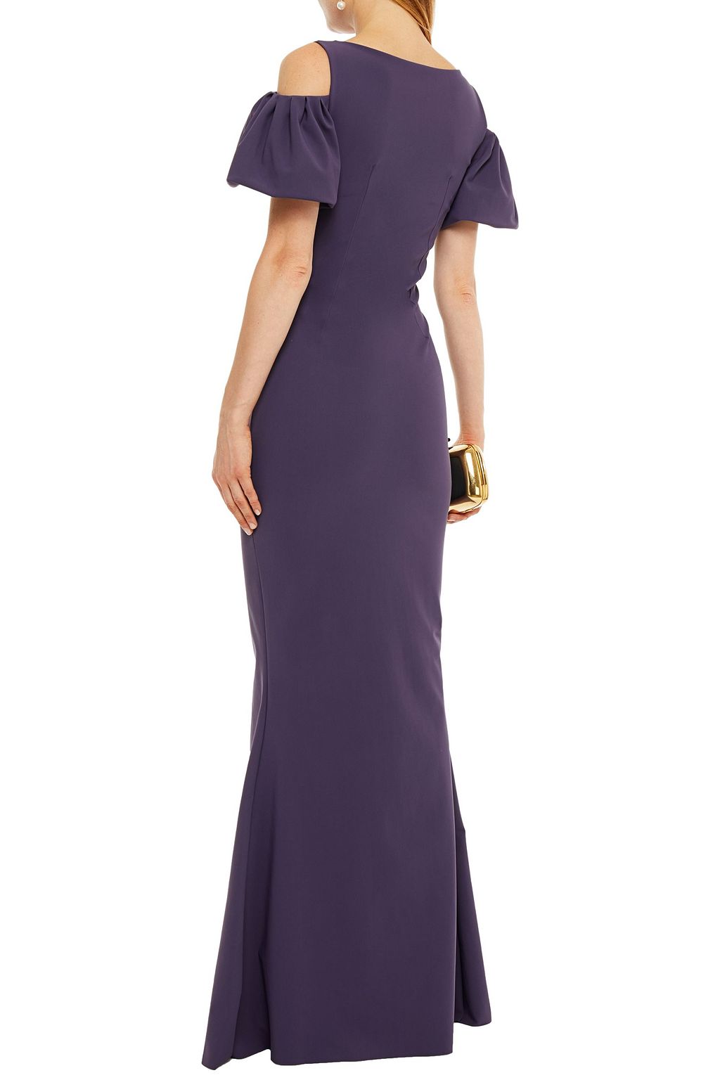 CHIARA BONI LA PETITE ROBE Cold-shoulder scuba gown