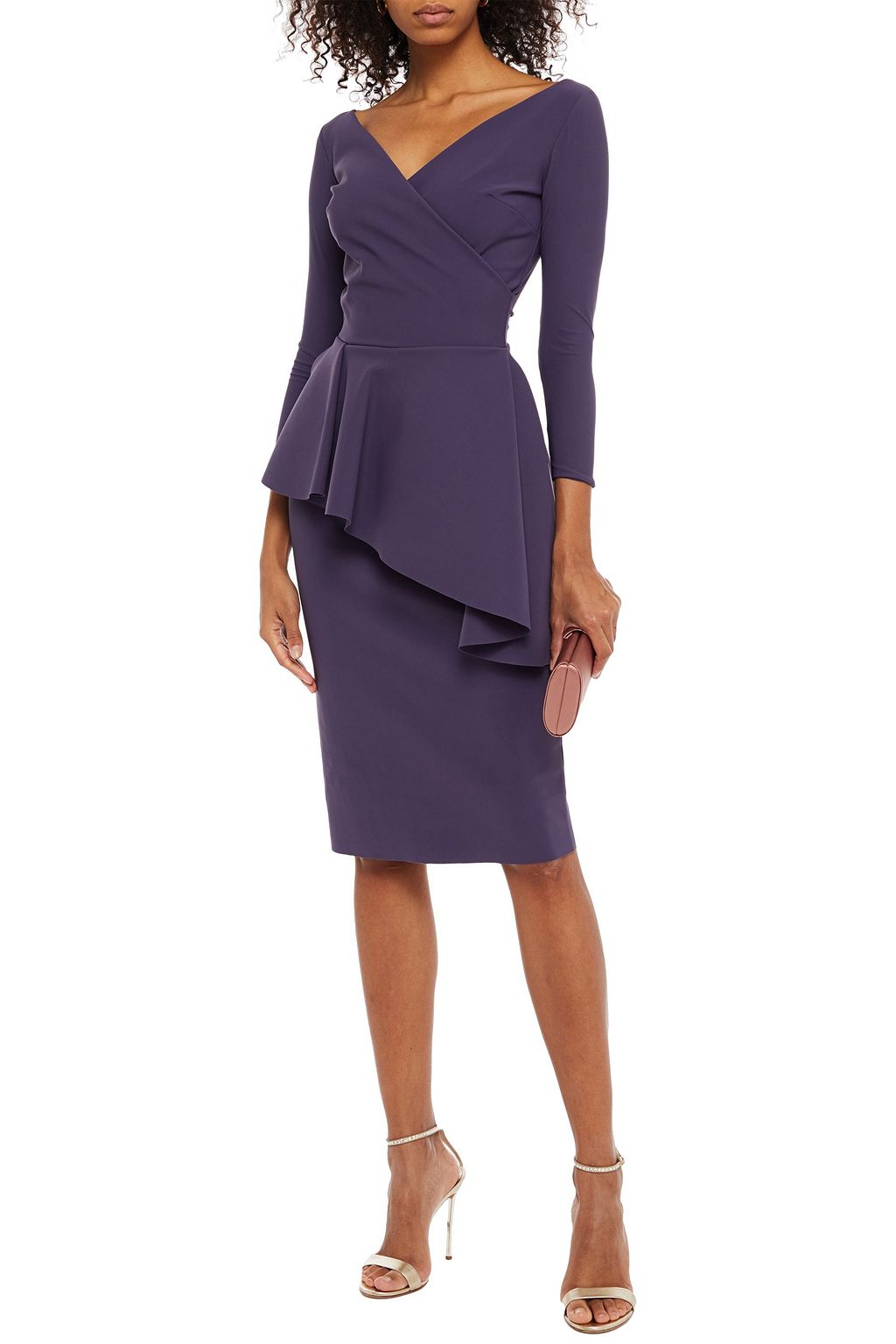 CHIARA BONI LA PETITE ROBE Gitana stretch jersey-paneled ruffled scuba dress