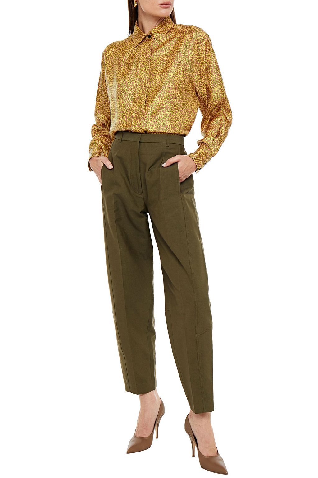 VICTORIA BECKHAM Floral-print twill shirt