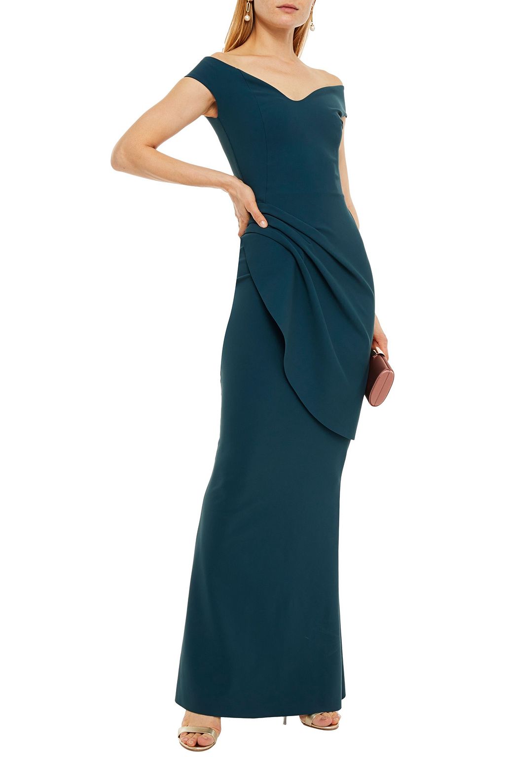 CHIARA BONI LA PETITE ROBE Chiku pleated scuba gown
