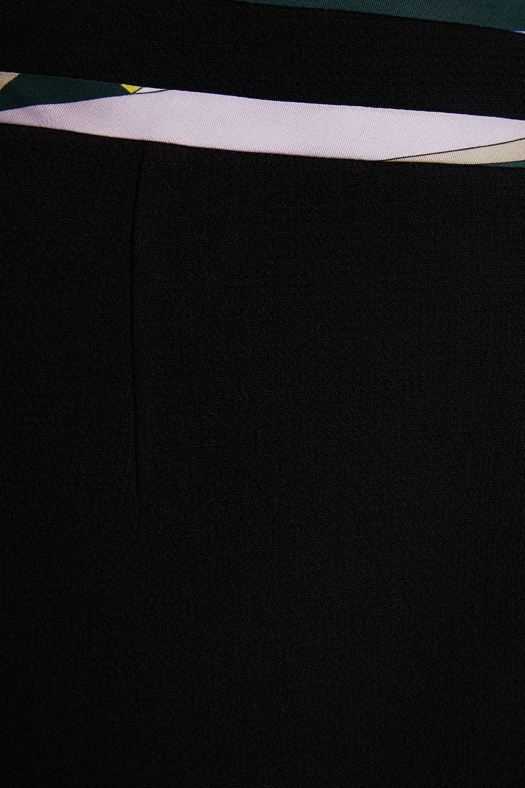 PUCCI Silk-trimmed wool-crepe pencil skirt