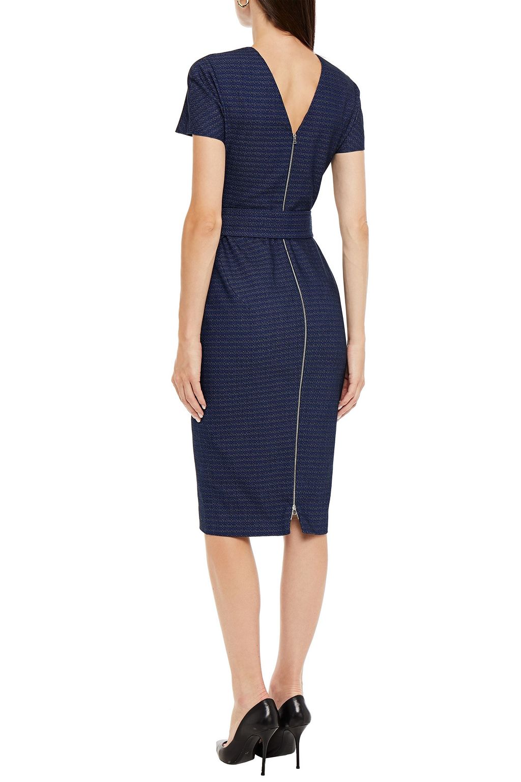 VICTORIA BECKHAM Belted cotton-blend jacquard dress