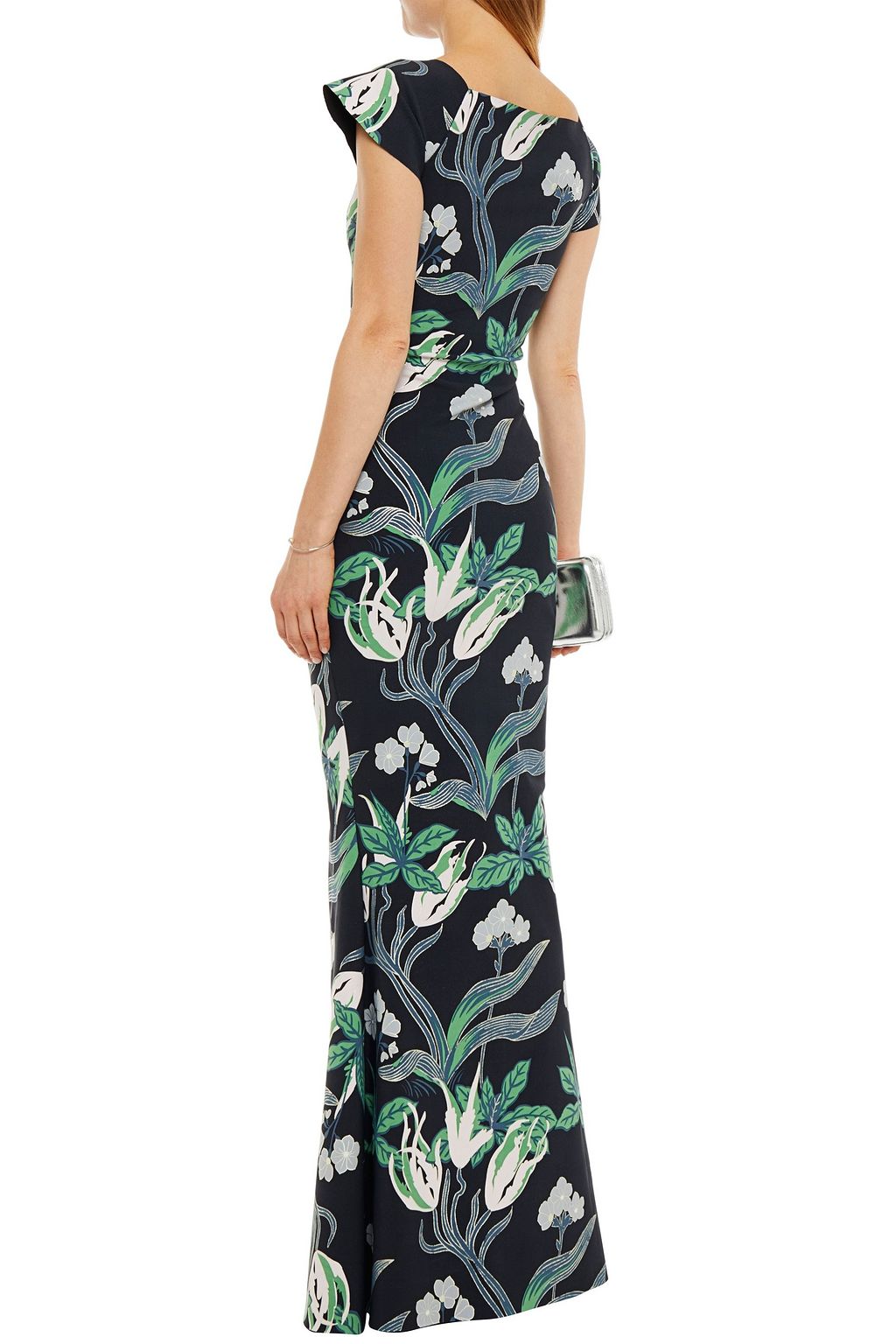 CHIARA BONI LA PETITE ROBE Sita metallic floral-print scuba gown
