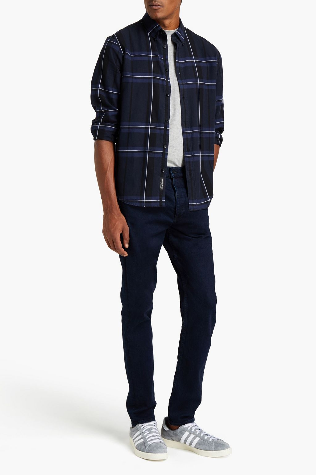 RAG & BONE Fit 2 Tomlin checked cotton and Lyocell-blend twill shirt