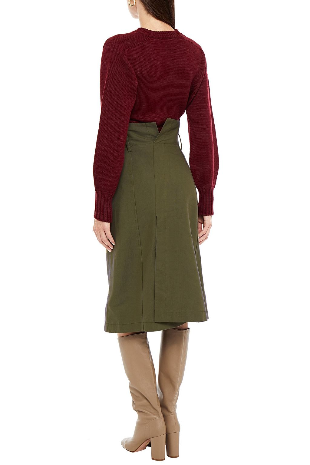 VICTORIA BECKHAM Cotton-blend canvas midi skirt