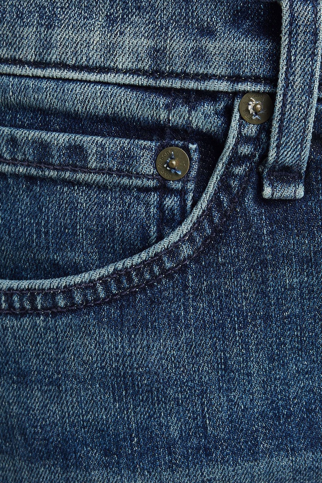 RAG & BONE Slim-fit whiskered denim jeans