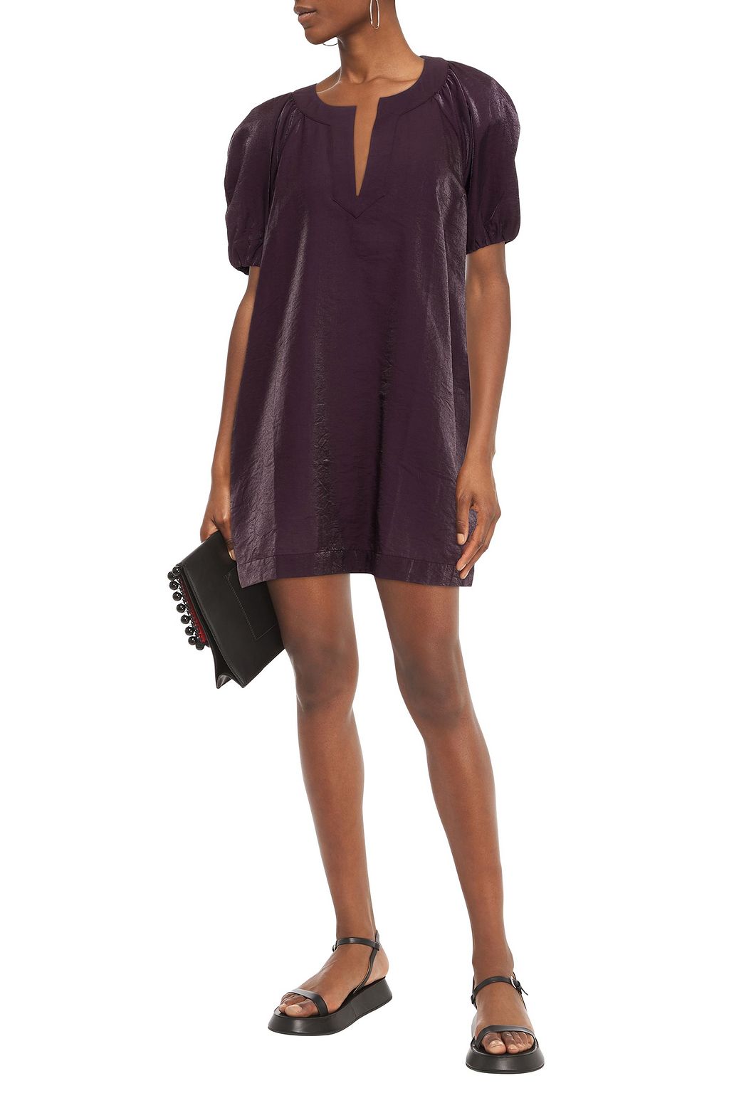 BAUM UND PFERDGARTEN Alleeah gathered shantung mini dress