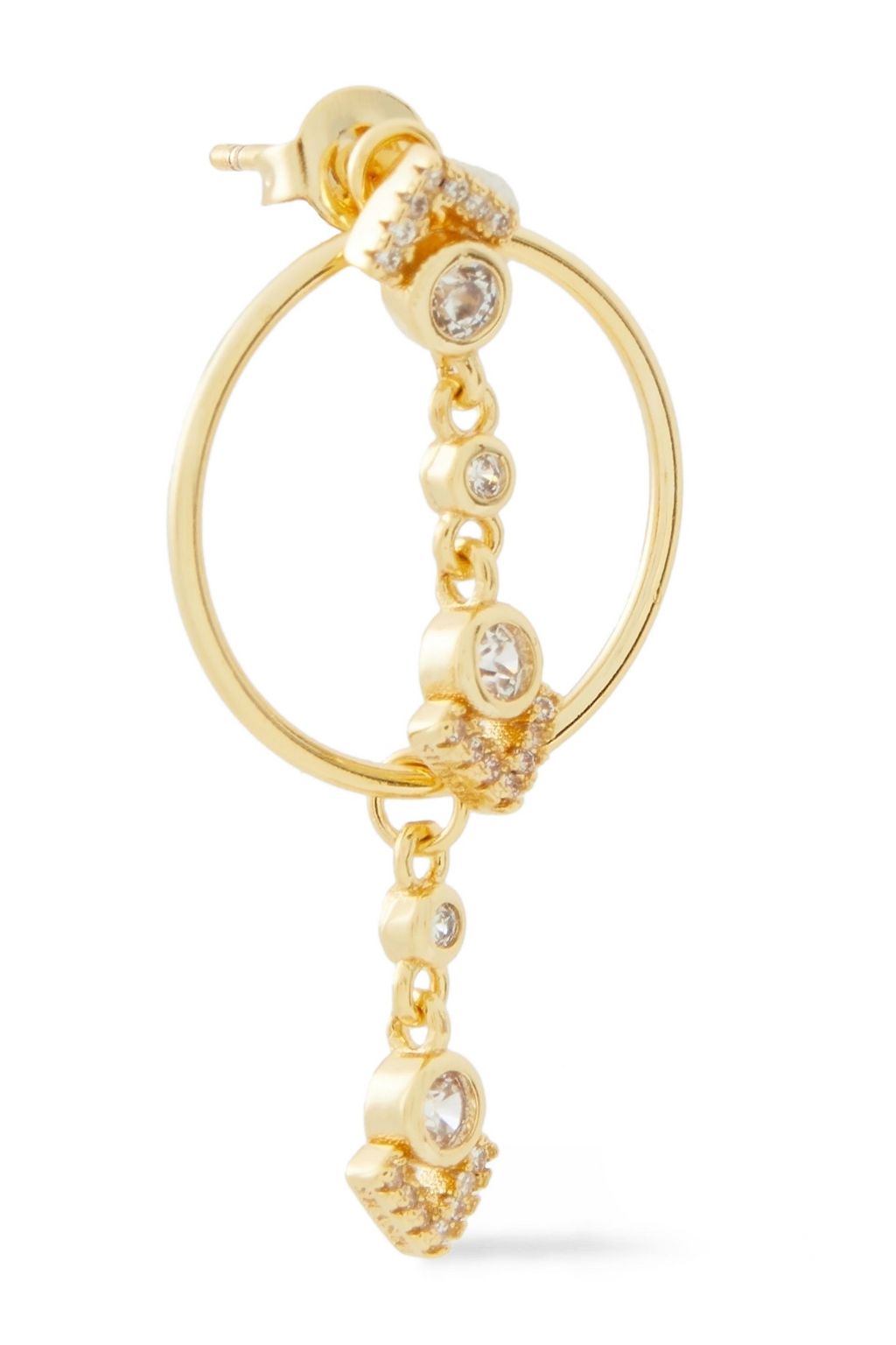 SHASHI 18-karat gold vermeil crystal earrings