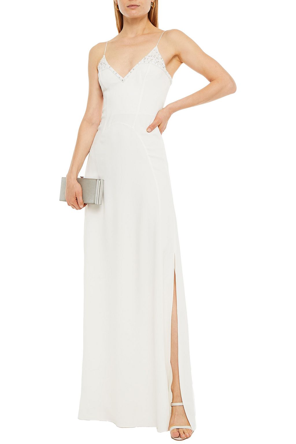 PUCCI Embellished stretch-crepe maxi slip dress
