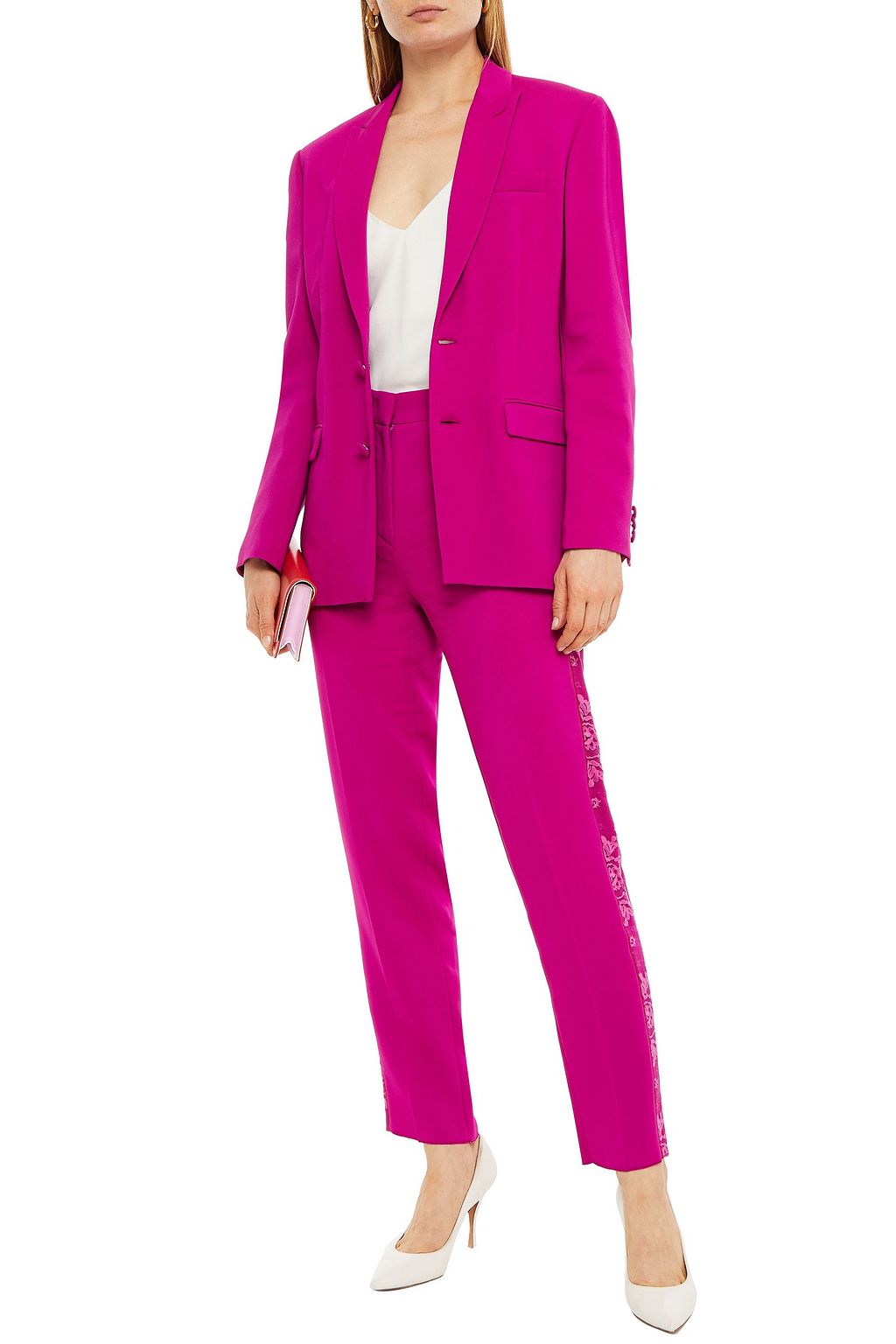 KOCHÉ X PUCCI Lace-trimmed crepe blazer