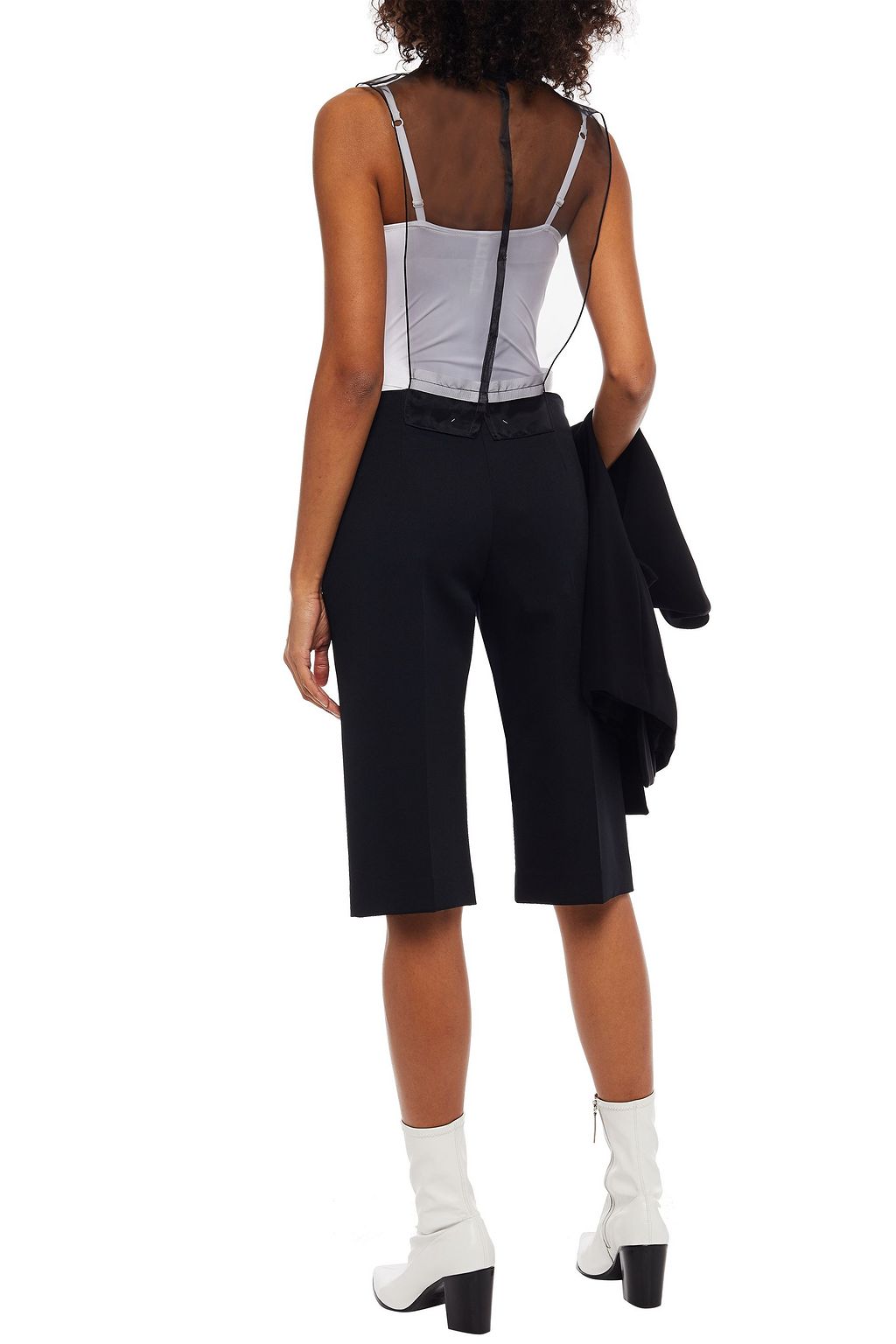 MAISON MARGIELA Grosgrain-trimmed organza top