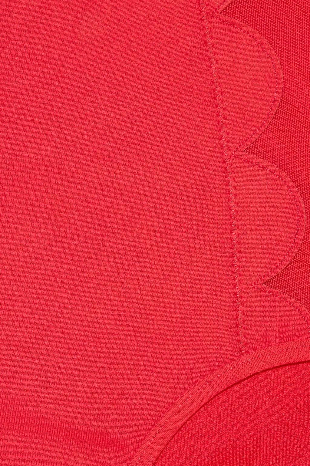 SEAFOLLY Hoch sitzendes Bikini-Höschen mit Muschelsaum und Mesh-Besatz