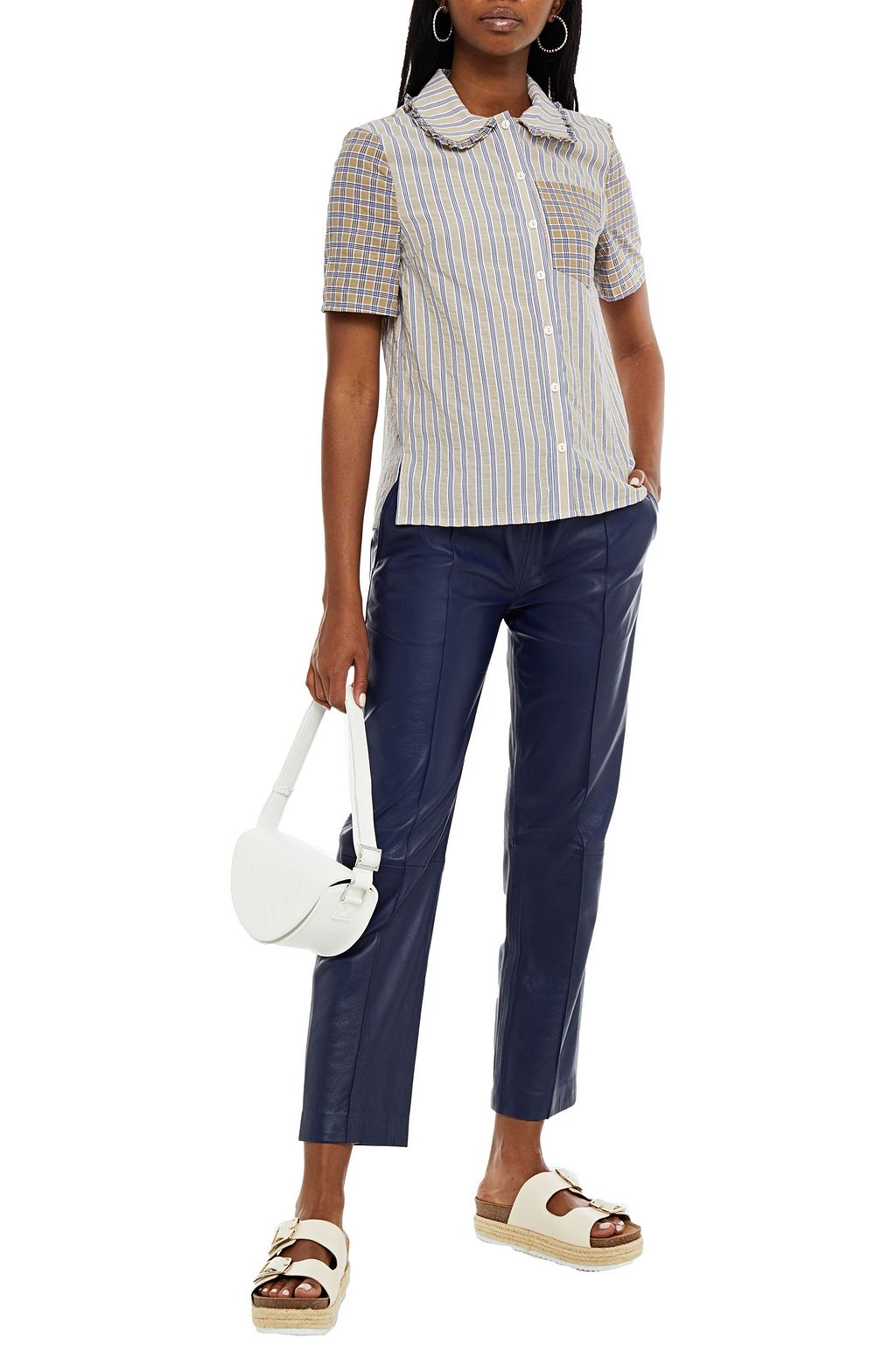 BAUM UND PFERDGARTEN Mizzi paneled printed cotton-blend poplin shirt