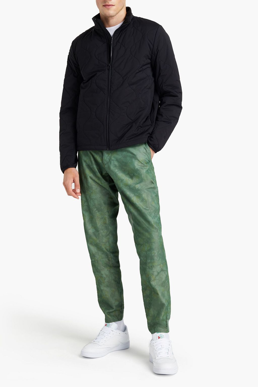 RAG & BONE Agnes jersey-paneled quilted shell jacket