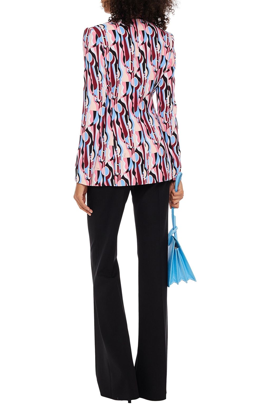 PUCCI Grosgrain-trimmed printed crepe blazer