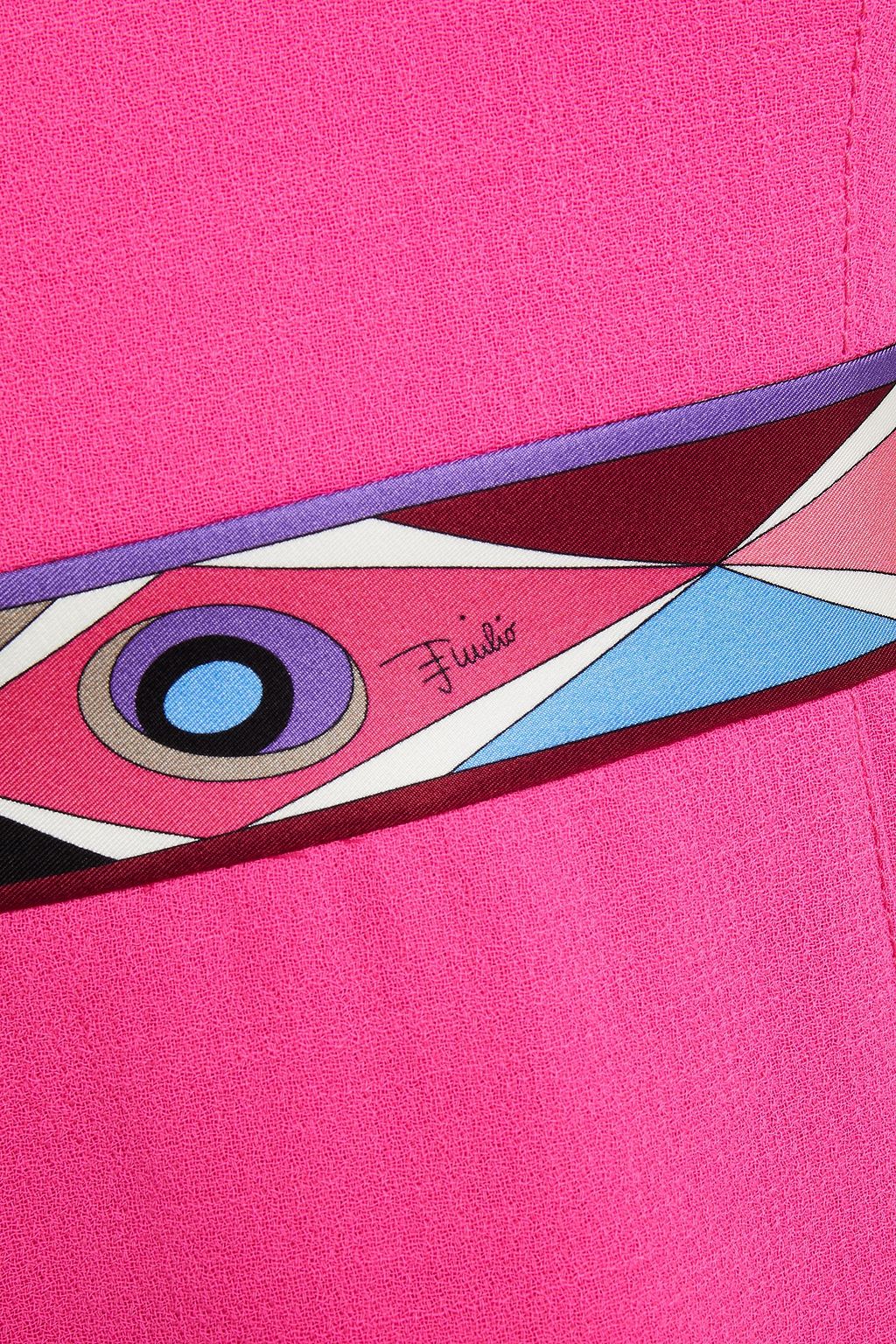 PUCCI Printed silk-trimmed wool-crepe dress