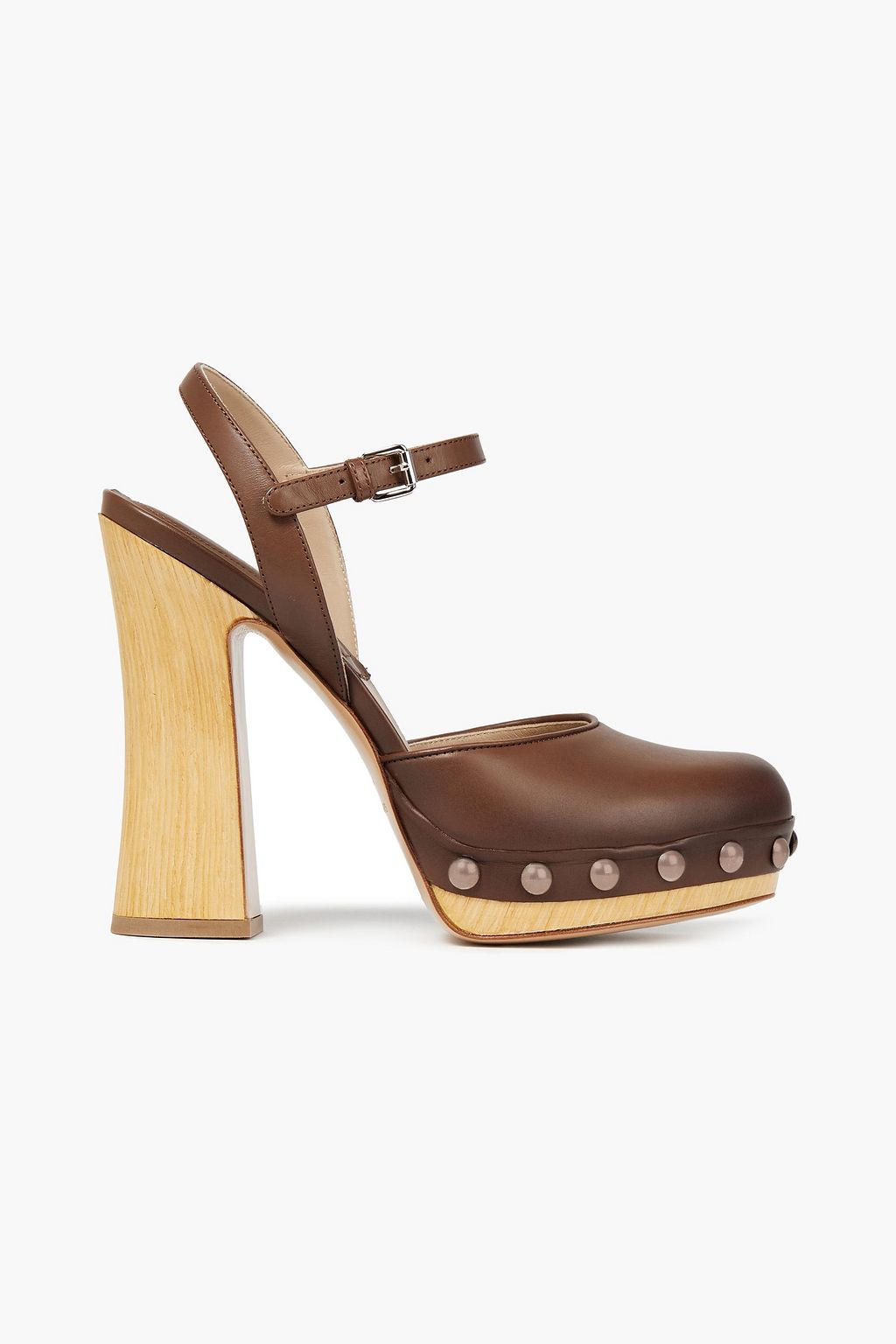 brown platform pumps