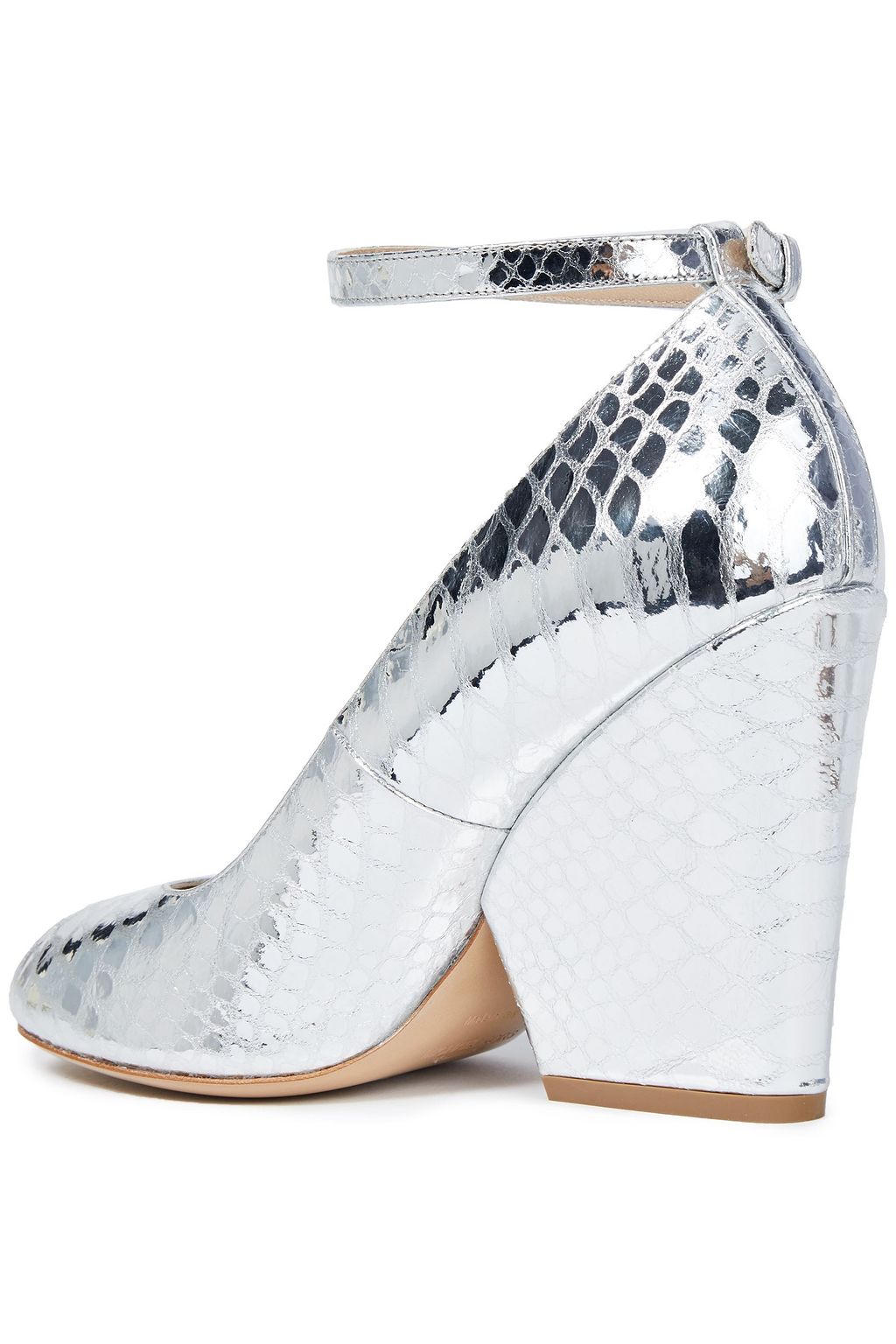 MICHAEL KORS COLLECTION Metallic snake-effect leather pumps