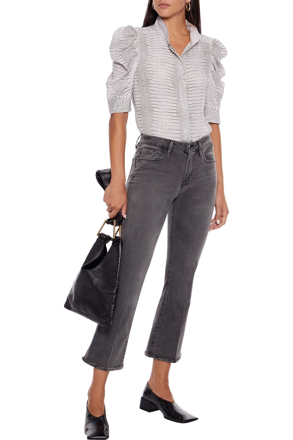 FRAME Gillian snake-print silk crepe de chine blouse