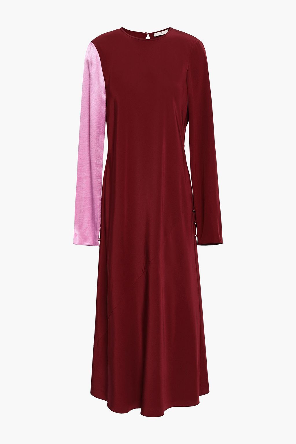 クラレット ツートーン シルククレープデシン ミディワンピース The Outnet Tibi The Outnet