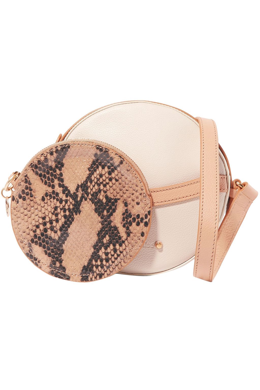 SEE BY CHLOÉ Rosy pebbled and snake-effect leather shoulder bag