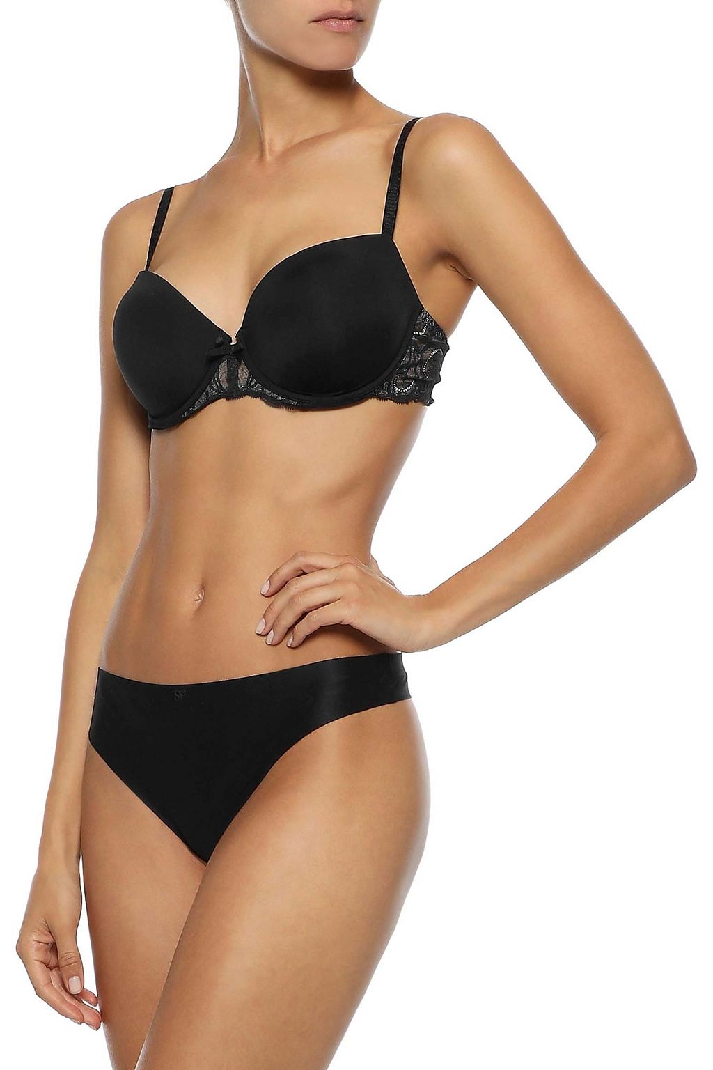 COSABELLA Evolved Leavers lace-paneled stretch-jersey underwired bra