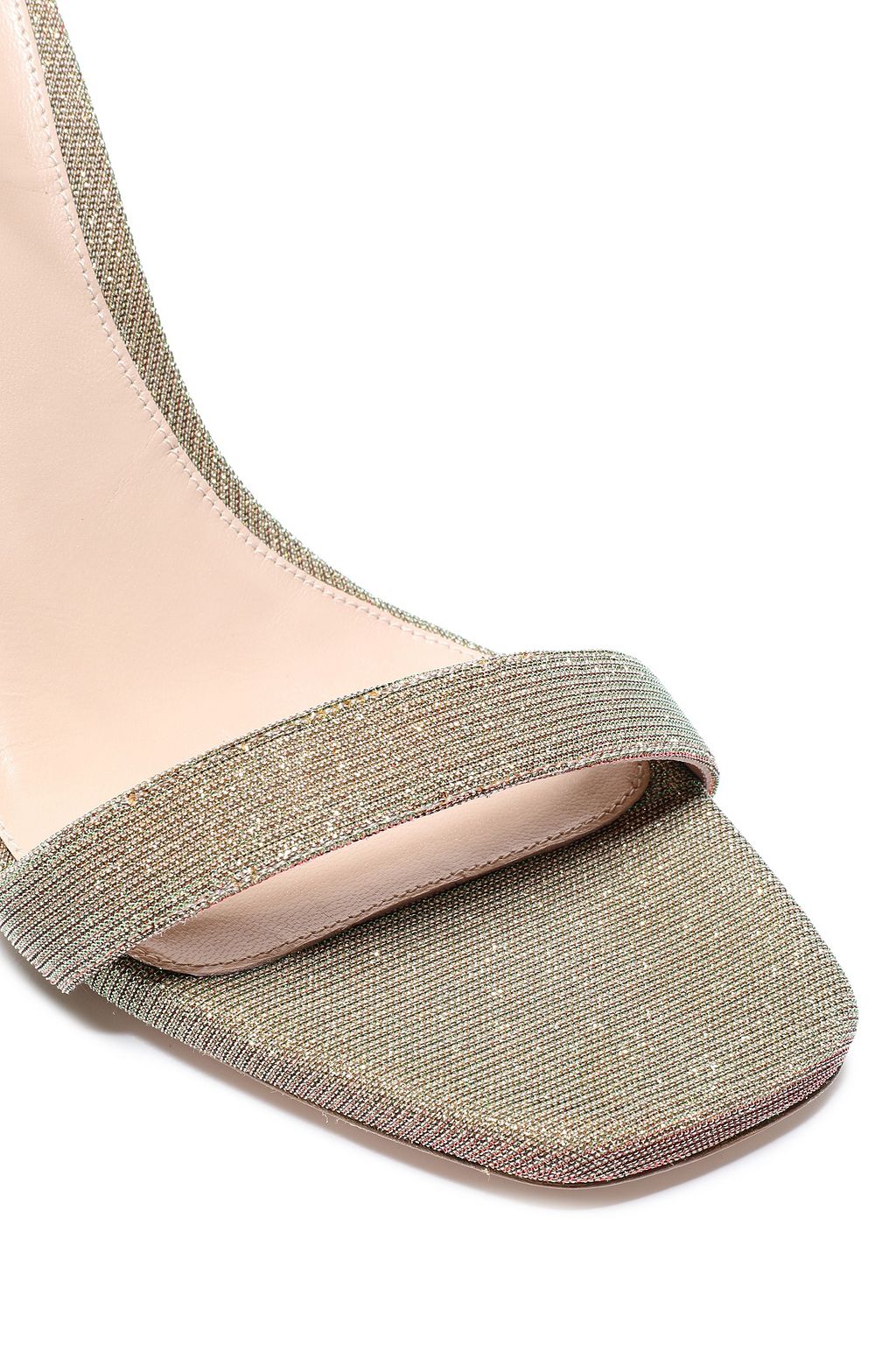 STUART WEITZMAN Cutout lamé sandals
