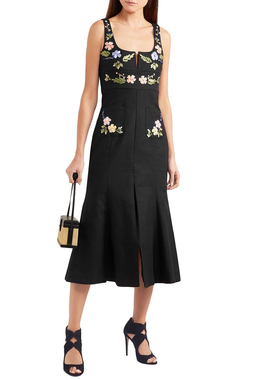 ALICE McCALL Rainbow City embroidered textured-cotton midi dress