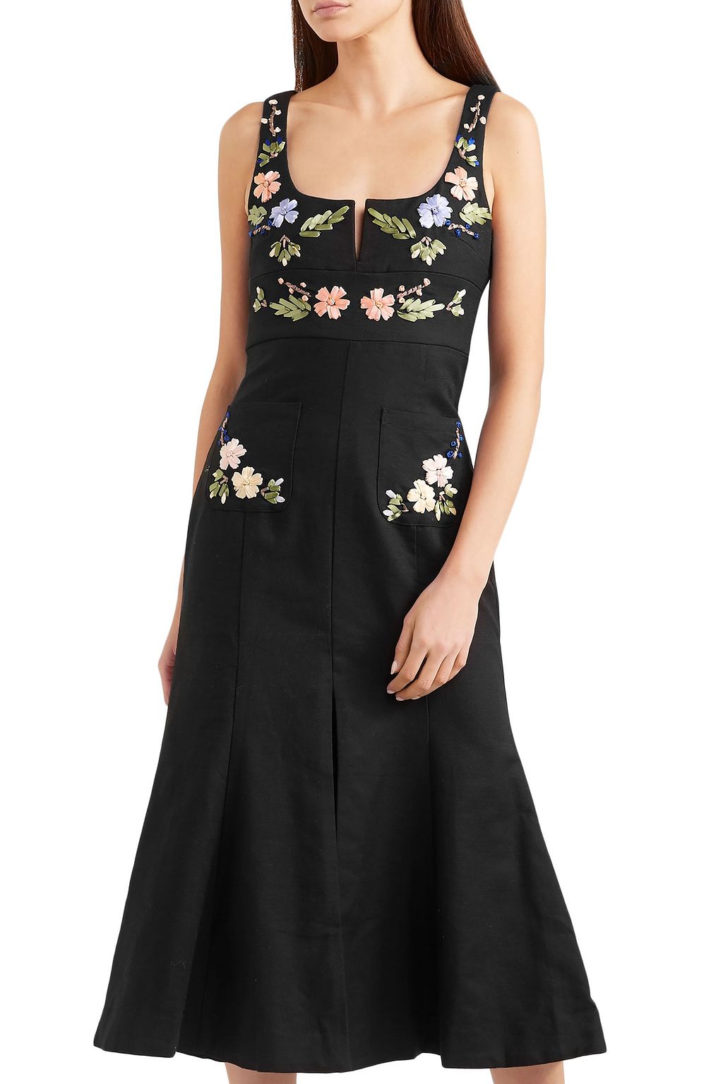 ALICE McCALL Rainbow City embroidered textured-cotton midi dress