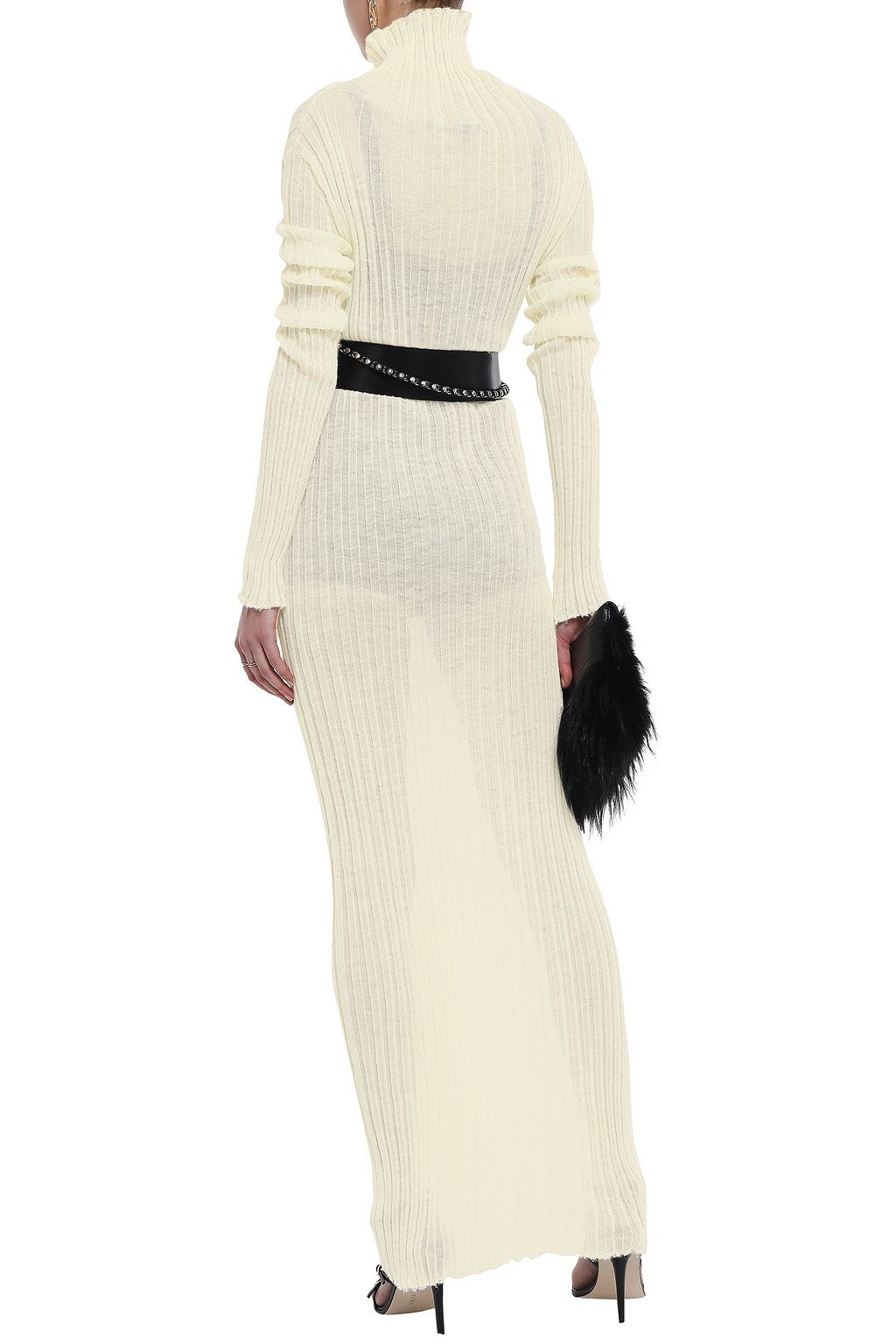 ANN DEMEULEMEESTER Ribbed mohair-blend maxi dress