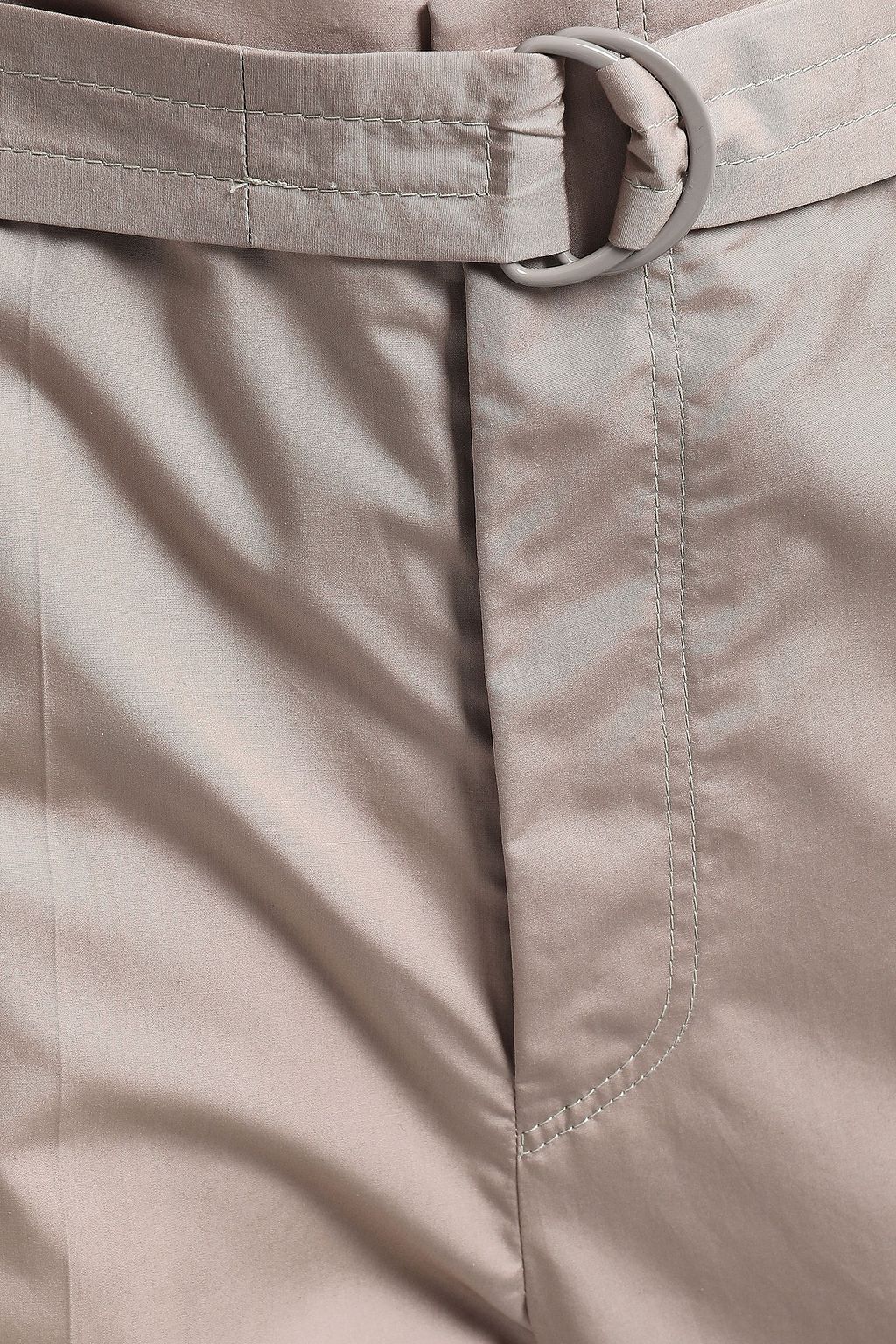 JOSEPH Bird belted cotton-sateen straight-leg pants
